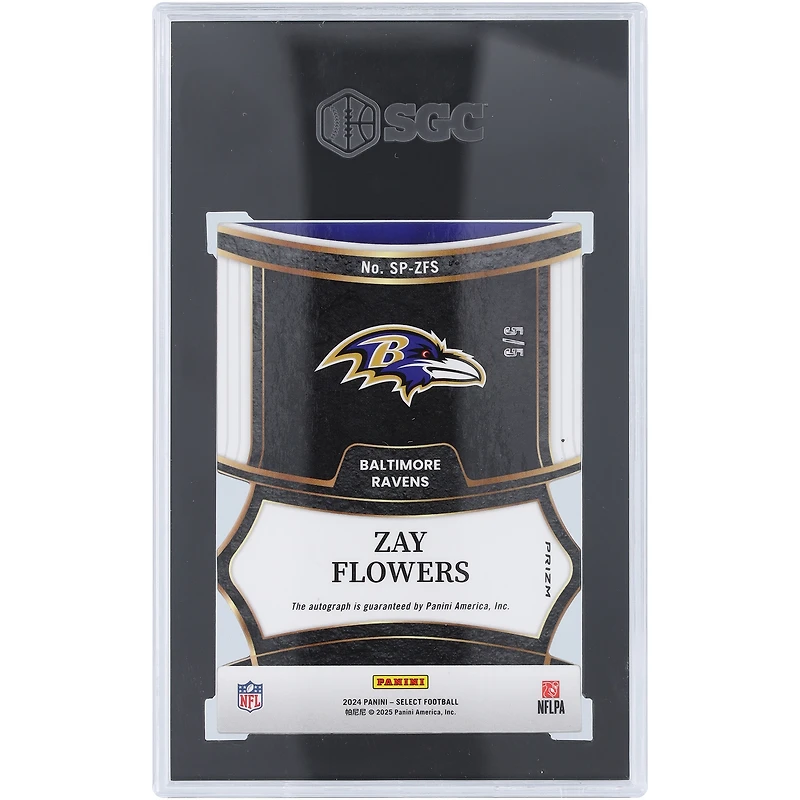 V106832 RAV Zay Flowers Baltimore Ravens Autographié 2024 Panini Select Green Prizm Signatures #SP-ZFS #5/5 SGC Authentifié 9/10 Carte 4 Zay Flowers AUT PAA CARTES À COLLECTIONNER 45853 AUTTRC CA01F08230 #20