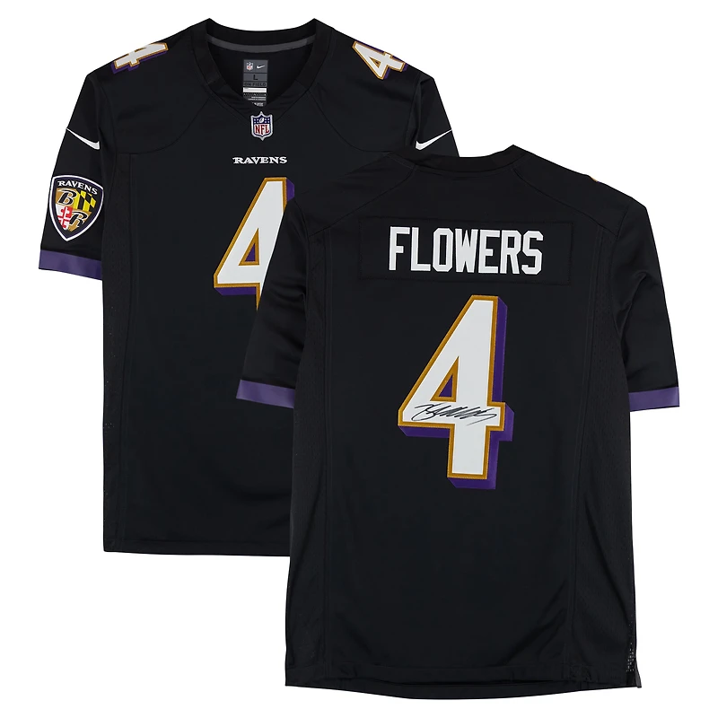 Zay Flowers Baltimore Ravens Autographed Black Nike Limited Jersey  