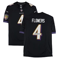 Maillot Nike noir dédicacé par Zay Flowers des Baltimore Ravens
