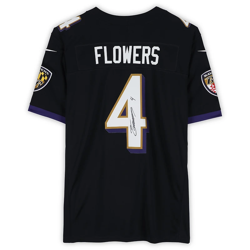 Zay Flowers Baltimore Ravens Autographed Black Nike Vapor F.U.S.E. Limited Jersey