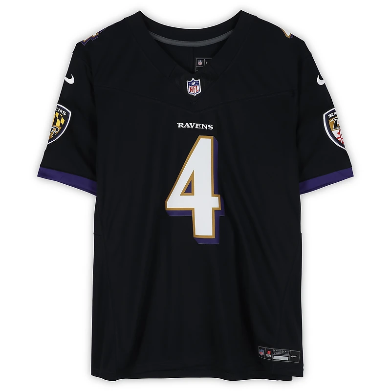 Maillot Nike Vapor F.U.S.E. noir en édition limitée, autographié par Zay Flowers (Baltimore Ravens)