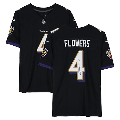 Maillot Nike Vapor F.U.S.E. noir en édition limitée, autographié par Zay Flowers (Baltimore Ravens)