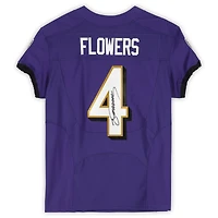 Maillot Nike Elite violet autographié par Zay Flowers des Baltimore Ravens