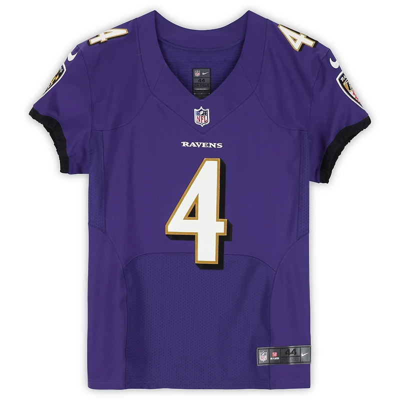 Maillot Nike Elite violet autographié par Zay Flowers des Baltimore Ravens