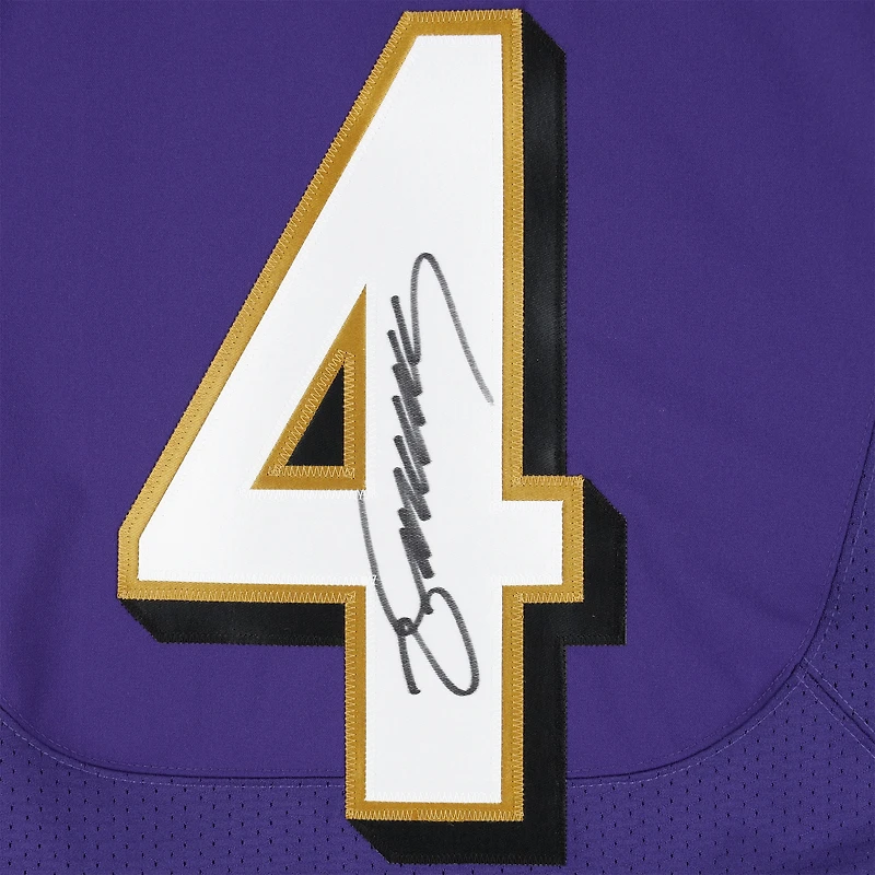 Maillot Nike Elite violet autographié par Zay Flowers des Baltimore Ravens