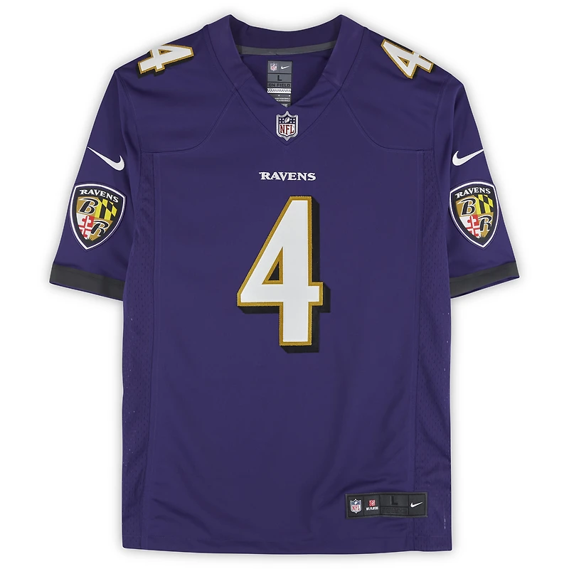 Zay Flowers Baltimore Ravens Autographed Purple Nike Limited Jersey