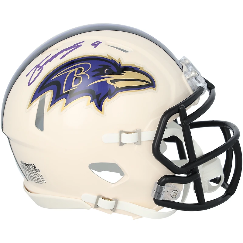 Casque Riddell Retro Speed Mini autographié par Zay Flowers des Ravens de Baltimore