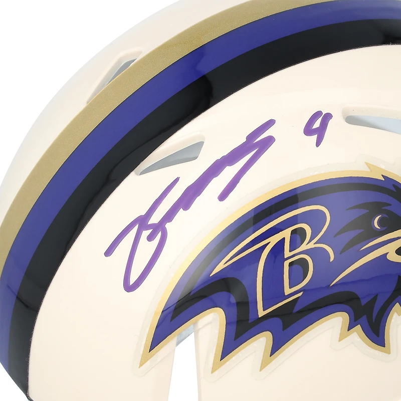 Casque Riddell Retro Speed Mini autographié par Zay Flowers des Ravens de Baltimore