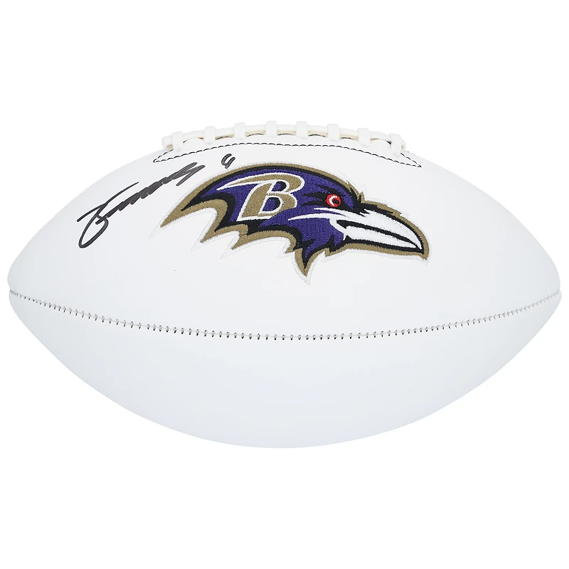 Ballon de football Wilson à panneau blanc autographié par Zay Flowers des Ravens de Baltimore