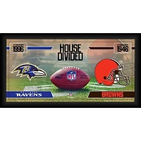 Baltimore Ravens vs. Cleveland Browns Framed 10" x 20" House Divided Football Collage