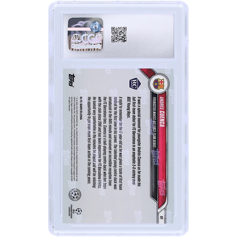 Andrés Cuenca Barcelona 2024-25 Topps Now UEFA Youngster Makes His First Team Debut #21 CGC Authenticated 10 Rookie Card