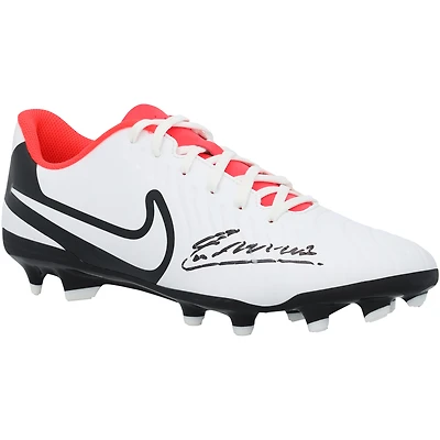 Crampons de football Nike blancs et rouges autographiés par Andrés Iniesta (Barcelone)