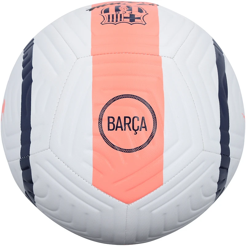 Andres Iniesta Barcelona Autographed White, Blue & Pink Soccer Ball