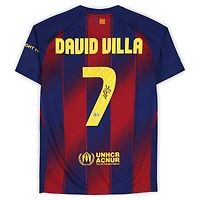 David Villa Barcelona Autographed Red/Blue Nike Modern Home Jersey