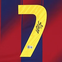 David Villa Barcelona Autographed Red/Blue Nike Modern Home Jersey