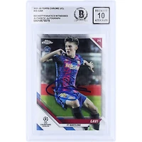 Gavi Barcelona Autographed 2021-22 Topps Chrome UEFA #25 Beckett Fanatics Witnessed Authenticated Auto 10 Rookie Card 