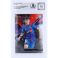 Gavi Barcelona Autographed 2021-22 Topps Finest UEFA #51 Beckett Fanatics Witnessed Authenticated Auto 10 Rookie Card