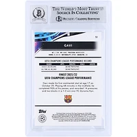 Gavi Barcelona Autographed 2021-22 Topps Finest UEFA #51 Beckett Fanatics Witnessed Authenticated Auto 10 Rookie Card 