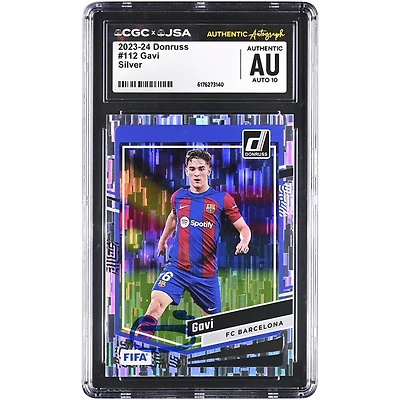 Gavi Barcelona Autographed 2023-24 Panini Donruss Silver #112 CGC Authenticated Auto 10 Card