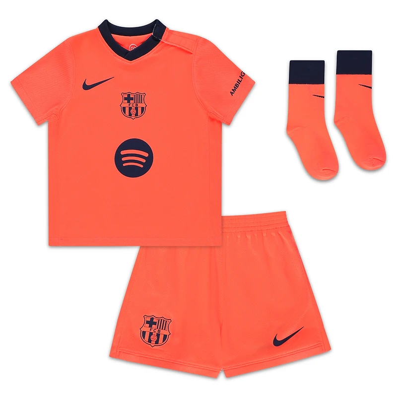 Ensemble de troisième tenue stade Nike Orange Barcelone 2025/26 pour bébé