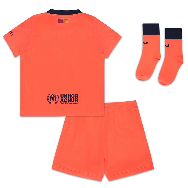 Ensemble de troisième tenue stade Nike Orange Barcelone 2025/26 pour bébé