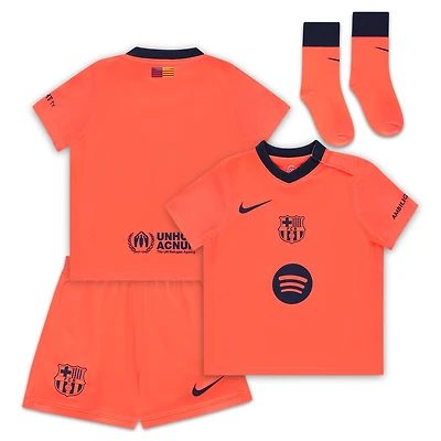 Ensemble de troisième tenue stade Nike Orange Barcelone 2025/26 pour bébé