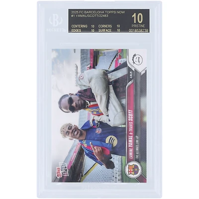 Lamine Yamal & Travis Scott Barcelona 2025 Topps Now The Ultimate Link Up Black Label #1 BGS Authenticated 10 Card - 10,10,10,10 Subgrades