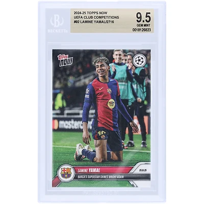 Lamine Yamal Barcelone 2024-25 Topps Maintenant La superstar du Barça brille à nouveau #92 BGS Authentifié 9.5 Carte