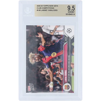 Lamine Yamal Barcelona 2024-25 Topps Now Lights Up Semi-Finals With Unbelievable Solo Goal #148 BGS Authenticated 9.5 Card 