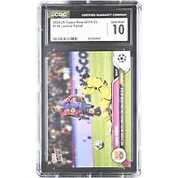 Lamine Yamal Barcelone 2024-25 Topps Now UEFA CL Premier à marquer plusieurs buts en phase à élimination directe avant l'âge de 18 ans #134 Carte authentifiée CGC 10
