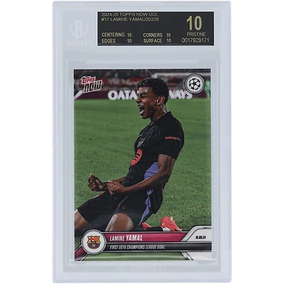 Lamine Yamal Barcelone 2024 Topps maintenant premier but en UEFA Champions League 19.09.24 Black Label #17 BGS Carte authentifiée 10 - Sous-grades 10,10,10,10