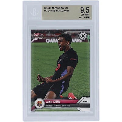 Lamine Yamal Barcelone 2024 Topps maintenant premier but en UEFA Champions League 19.09.24 #17 BGS Carte authentifiée 9.5