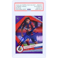 Lamine Yamal Barcelona 2023-24 Topps FCB Fan Set Purple #BAR-17 #/299 PSA Authenticated Auto 10 Rookie Card