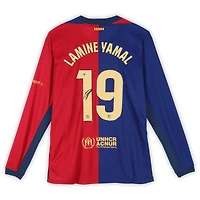 Lamine Yamal Barcelona Autographed 2024-25 Red/Blue Nike Long Sleeve Jersey