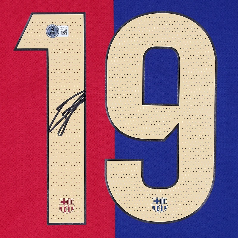 Lamine Yamal Barcelona Autographed 2024-25 Red/Blue Nike Long Sleeve Jersey