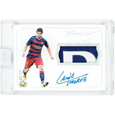 Luis Suarez Barcelona Autographed 2015-16 Panini Flawless Dual-Color Match Worn Relic #PA-LS #22/25 Card