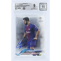 Luis Suarez Barcelona Autographed 2017-18 Topps Chrome UEFA CL #62 Beckett Fanatics Witnessed Authenticated 9/10 Card