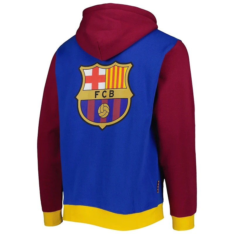 Sweat à Capuche Barcelona Retro Raglan Bleu Homme