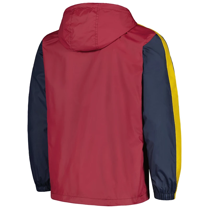 Veste Homme Bordeaux Barcelona Anorak Demi-Zip À Capuche