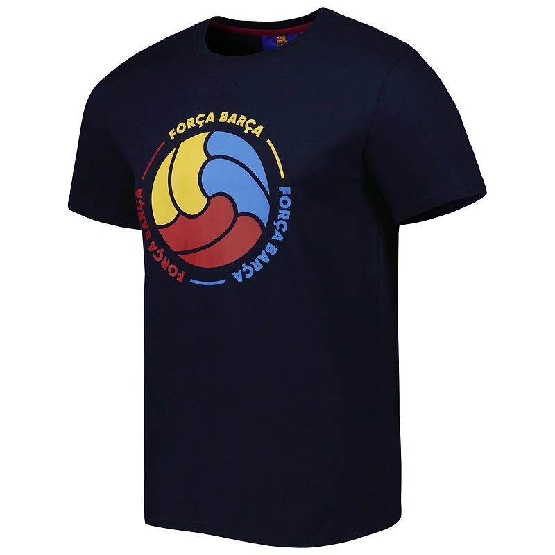 T-shirt Homme Bleu Marine Barcelona Arrondi