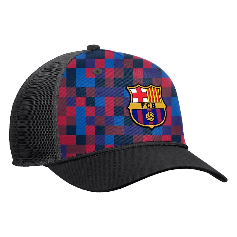 Men's Nike Black Barcelona Rise Rope Trucker A-Frame Adjustable Hat