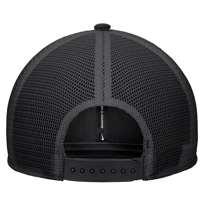 Casquette trucker Nike Barcelona Rise Rope noire pour homme, modèle A-Frame ajustable