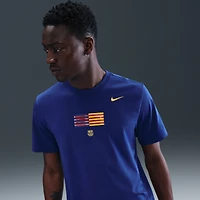 T-shirt Nike bleu avec drapeau du FC Barcelone pour homme