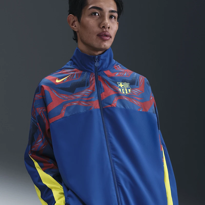 Men's Nike Blue Barcelona Special Edition Street Woven Full-Zip Jacket