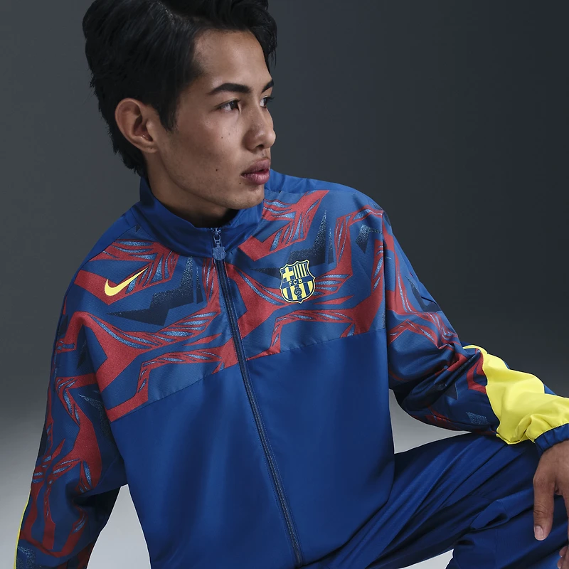 Men's Nike Blue Barcelona Special Edition Street Woven Full-Zip Jacket