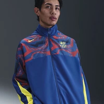 Veste zippée intégrale tissée Nike Street édition spéciale Barcelone bleue pour homme