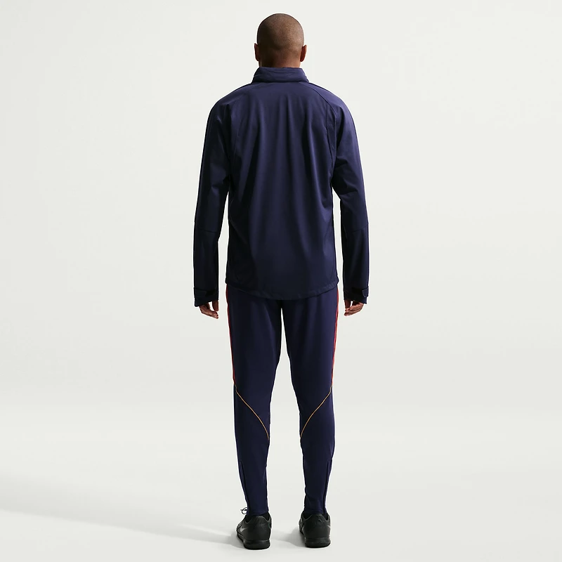 Men's Nike Blue Barcelona Strike Shield Full-Zip Hooded Rain Jacket