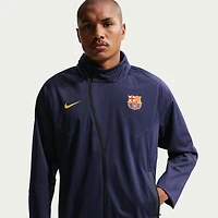 Men's Nike Blue Barcelona Strike Shield Full-Zip Hooded Rain Jacket