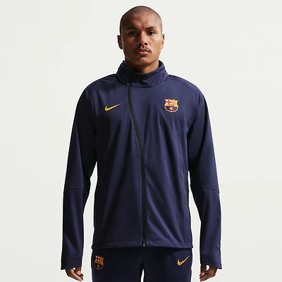 Men's Nike Blue Barcelona Strike Shield Full-Zip Hooded Rain Jacket