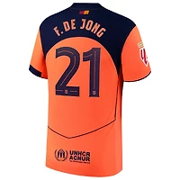 Men's Nike Frenkie de Jong Orange Barcelona 2025/26 Third Authentic Player Jersey